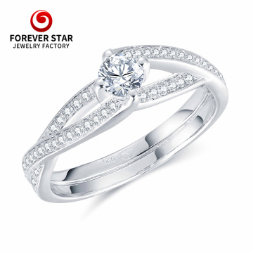 White Moissanite Diamond Wedding Ring